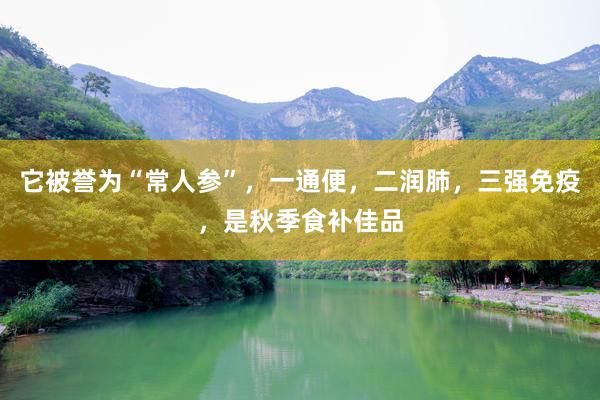 它被誉为“常人参”，一通便，二润肺，三强免疫，是秋季食补佳品