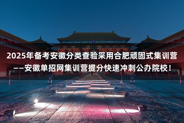 2025年备考安徽分类查验采用合肥顽固式集训营——安徽单招网集训营提分快速冲刺公办院校！