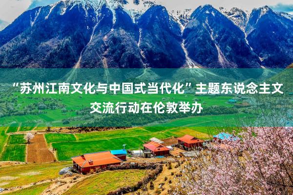 “苏州江南文化与中国式当代化”主题东说念主文交流行动在伦敦举办